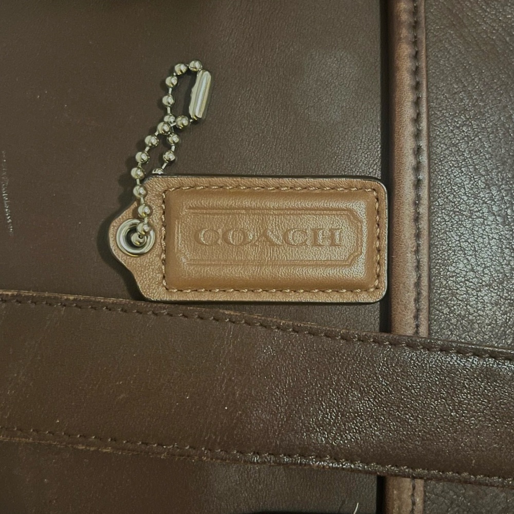 Coach Tan Brown Leather Bag Tag